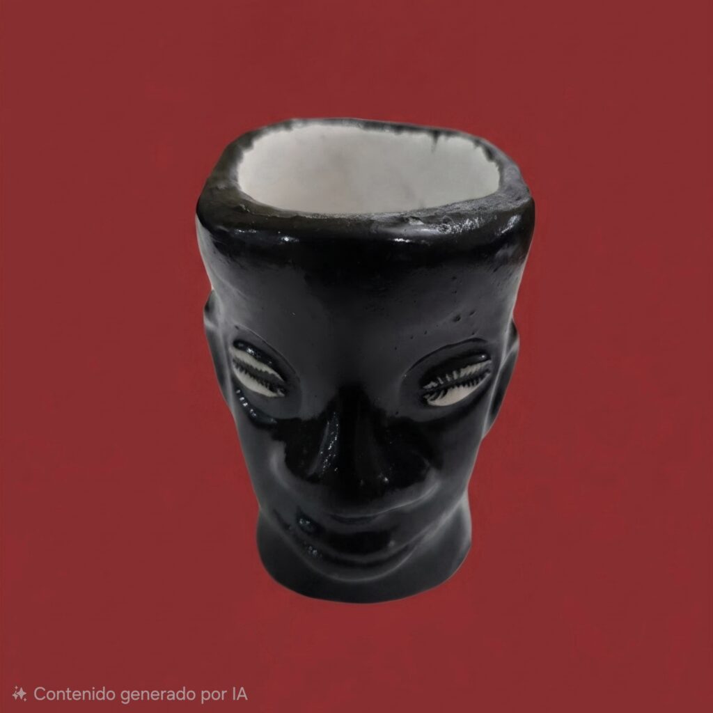 Eleguá figura decorativa artesanal en forma de cabeza