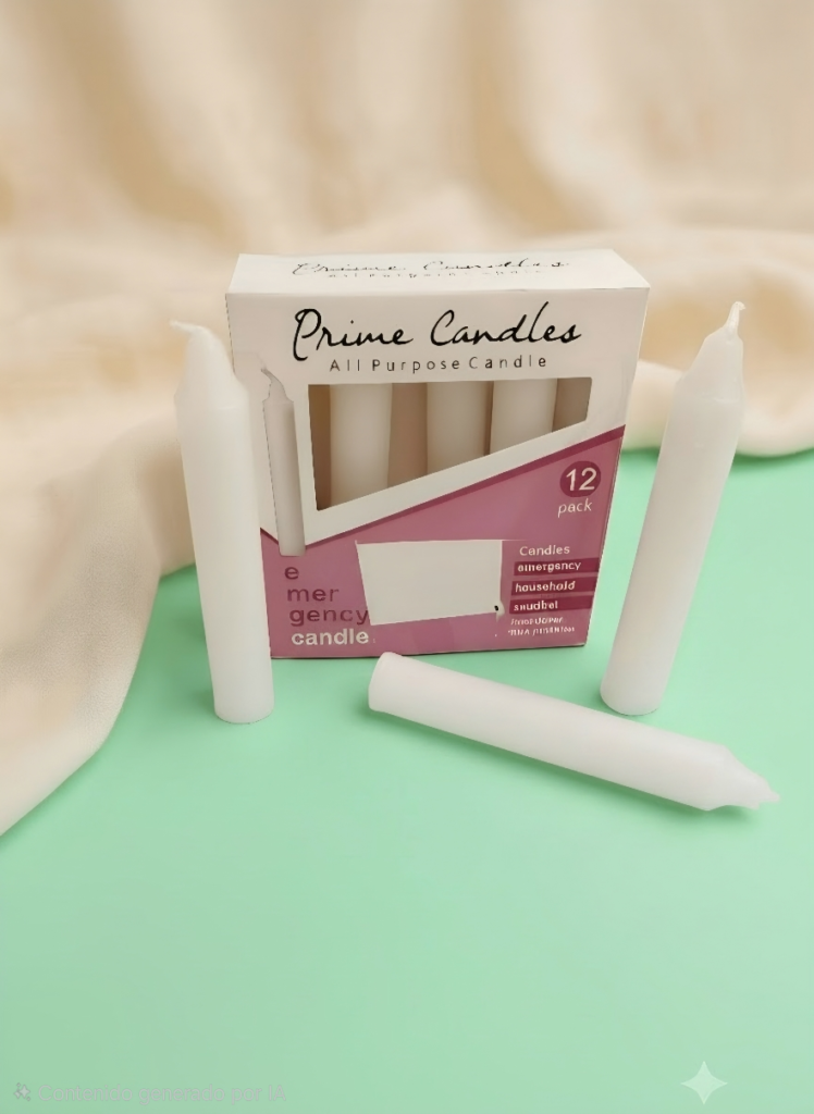 Pack de velas blancas artesanales (12 unidades)